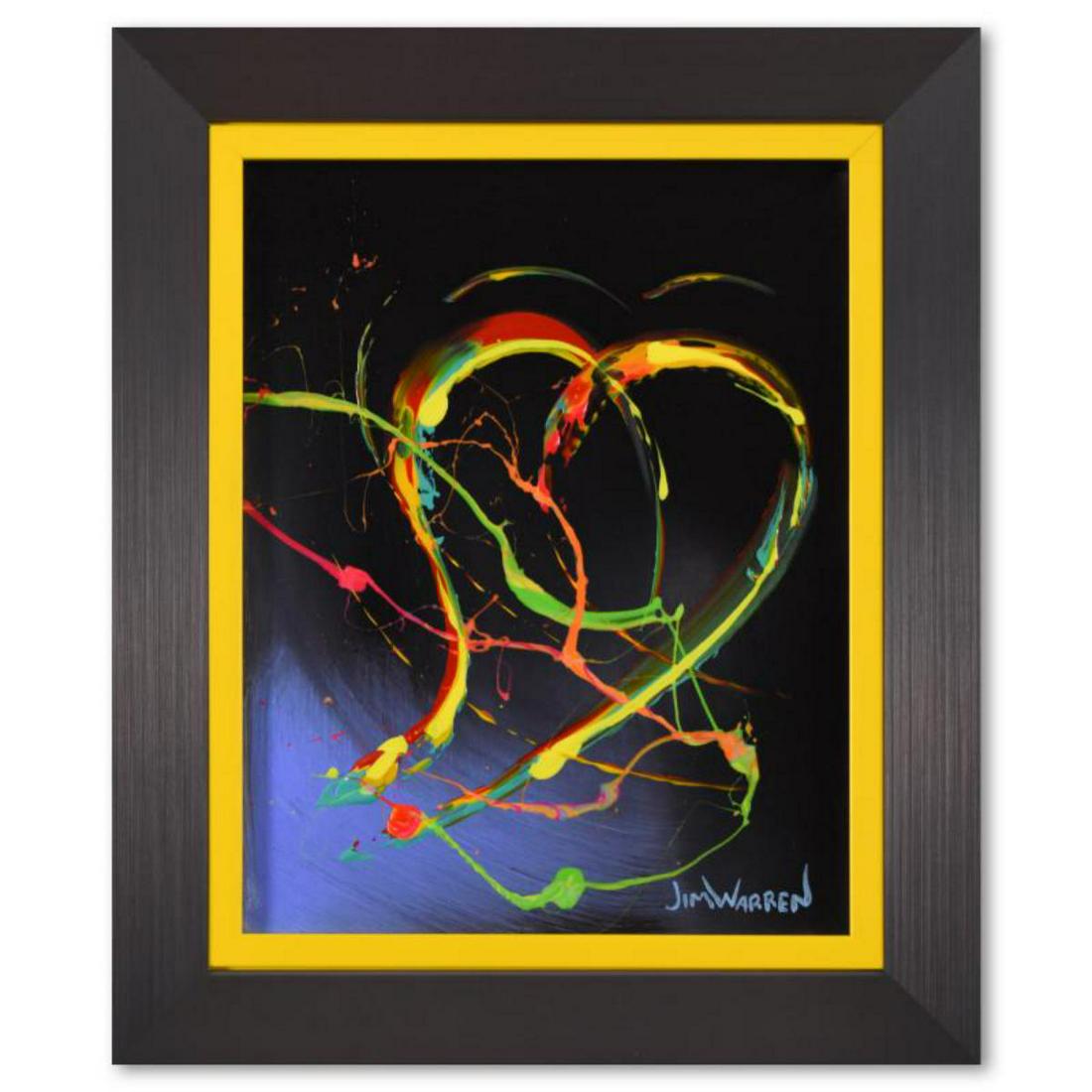 Jim Warren, "Love is Everywhere" Framed Original Acrylic Painting on Canvas, Hand Signed with Letter (1 of 2)