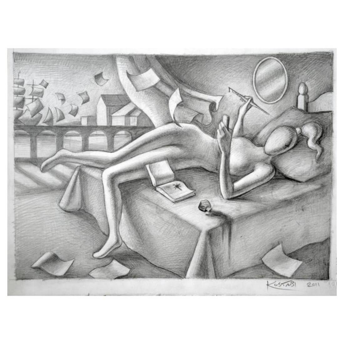 Mark Kostabi "Sail Away Sweet Dream" Hand Signed Original Artwork with COA. (1 of 1)