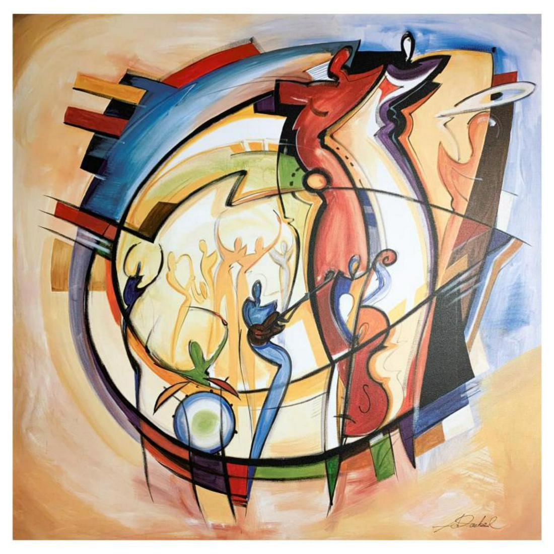 Alfred Gockel, "Party time" Hand Signed Limited Edition on Canvas with Letter of Authenticity. (1 of 2)