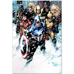 Marvel Comics "Free Comic Book Day 2009 Avengers #1" Numbered Limited Edition Giclee on Canvas by: A piece of comic book history, this limited edition, from original art by Jim Cheung, depicts classic Marvel characters. Jim Cheung was named as one of 2005's "Young Guns" by Marvel Editor-in-Chief