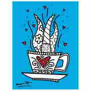 Britto, "Good Morning (Blue)" Hand Signed Limited Edition Giclee on Canvas; Authenticated. (1 of 2)