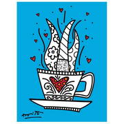 Britto, "Good Morning (Blue)" Hand Signed Limited Edition Giclee on Canvas; Authenticated. (1 of 2)