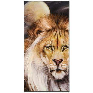 "Leo Moon" Limited Edition Giclee on Canvas by Martin Katon, Numbered and Hand Signed. This piece: "Leo Moon" is a limited edition giclee on gallery wrapped canvas by Martin Katon, numbered and hand signed by the artist! Includes Letter of Authenticity. Measures approx. 12" x 24" (image). This