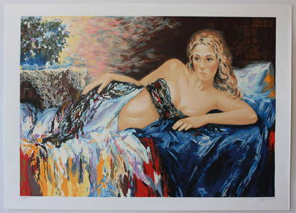 Sergey Ignatenko- Original Serigraph on Paper "Relaxation": Artist: Sergey Ignatenko. Medium: Original Serigraph on Paper. Title: Relaxation. Size (Unframed): 19" x 26.5". Limited Edition: Edition of 375. Certificate of Authenticity: From the publisher.