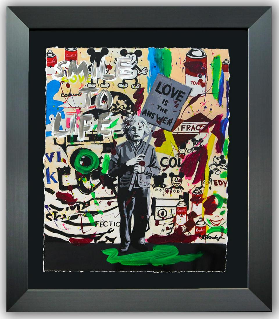 Nastya Rovenskaya- Mixed Media "Einstein's Placard" (1 of 2)