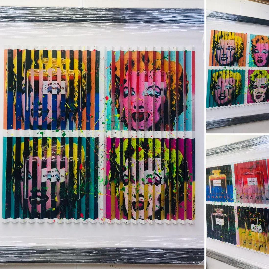 E.M. Zax- One-of-a-kind 3D polymorph mixed media on paper "Hommage to Warhol" (1 of 1)