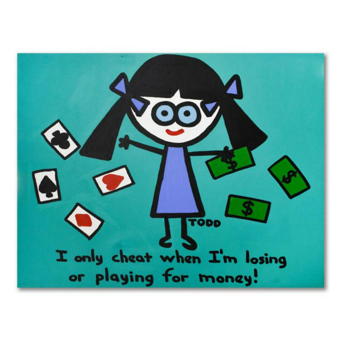 Todd Goldman, "Cheater" Original Acrylic Painting on Gallery Wrapped Canvas (72" x 60"), Hand Signed (1 of 2)