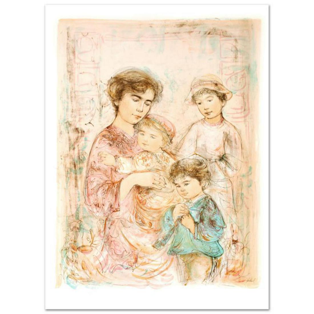 "Lotte and Her Children" Limited Edition Lithograph (27" x 37.5") by Edna Hibel (1917-2014), (1 of 1)