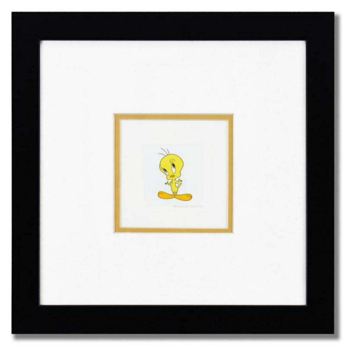 "Tweety Bird" Framed Limited Edition Etching with Hand-Tinted Color Numbered with Letter of (1 of 2)