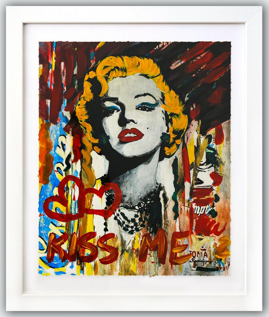 Nastya Rovenskaya- Original Mixed Media on Paper "Marilyn Monroe II" (1 of 2)