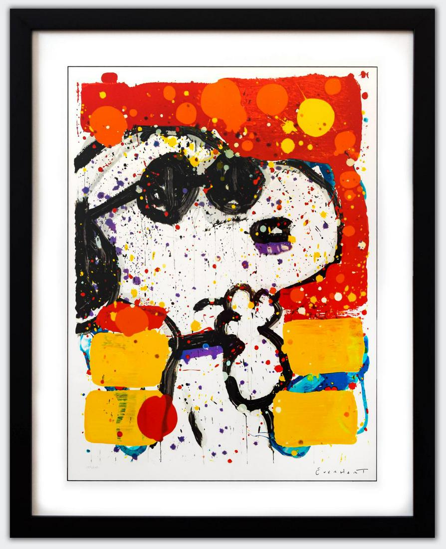 Tom Everhart- Hand Pulled Original Lithograph "Cool & Intelligent": Artist: Tom Everhart. Medium: Hand Pulled Original Lithograph. Title: Cool & Intelligent. Size (Unframed): 32" x 24". Measures approx. (Framed): 40" x 32". Certificate of Authenticity: From the publis