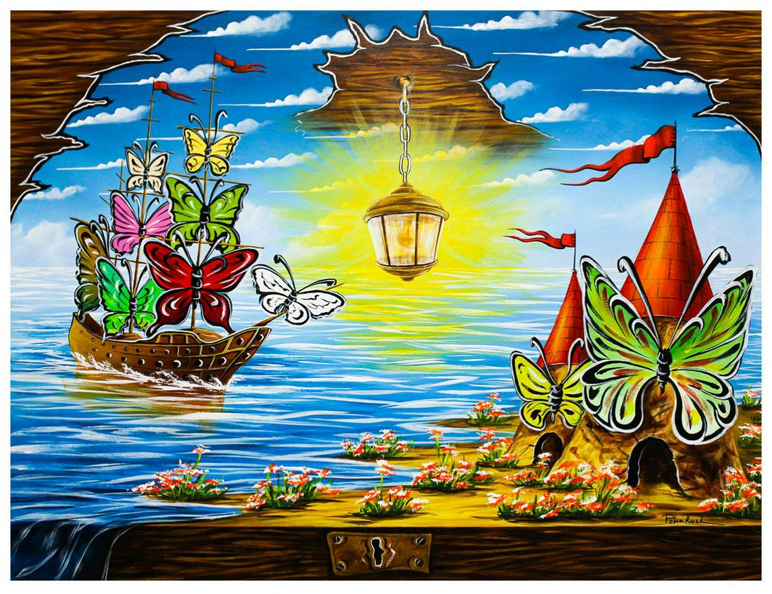 Eugene Poliarush- Original Oil on Canvas "Wake Up Call" (1 of 2)