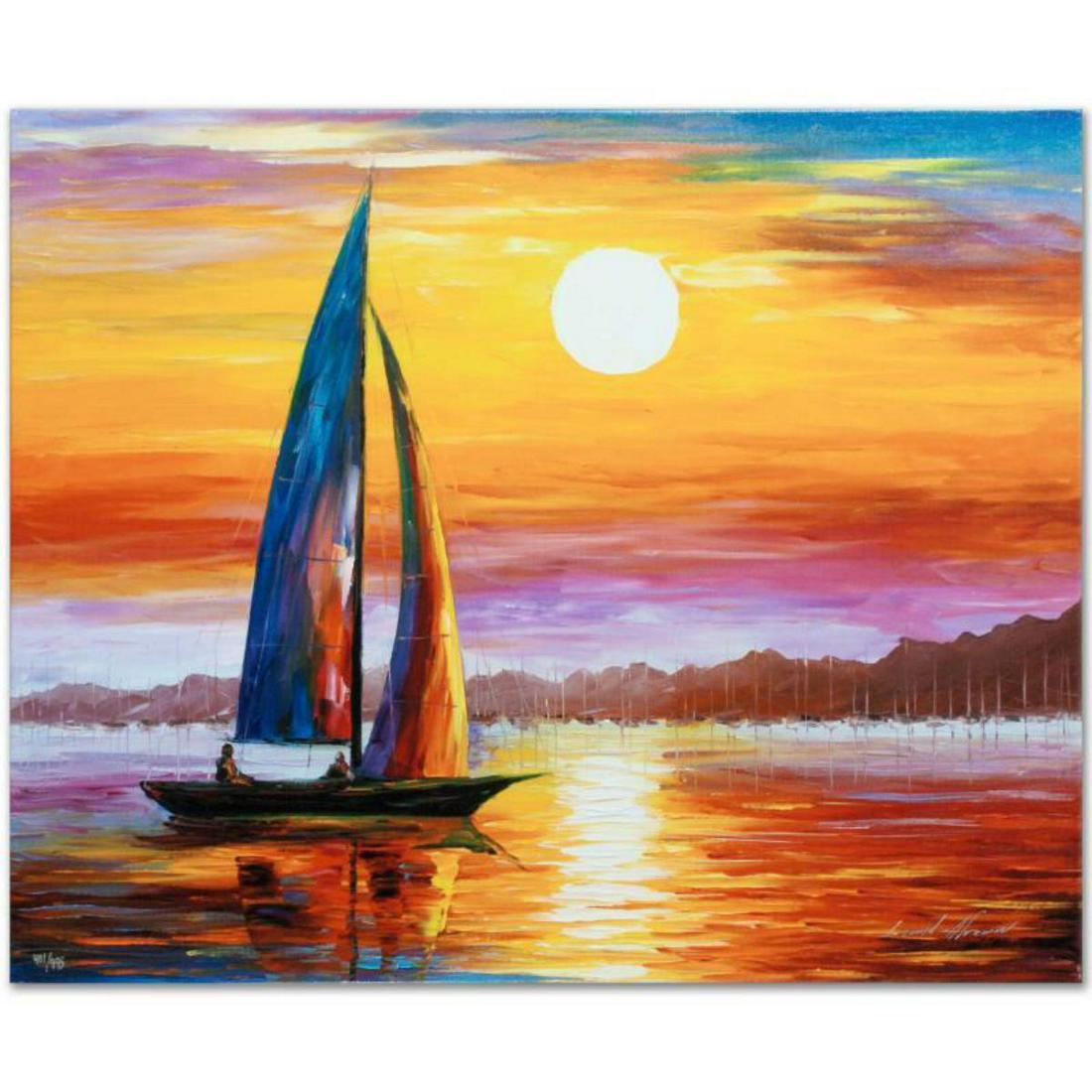 Leonid Afremov (1955-2019) "Lovely Solitude" Limited Edition Giclee on Canvas, Numbered and Signed.: Leonid Afremov's (1955-2019) masterful use of color and texture make his paintings unique collectibles that are sure to brighten any wall. "Lovely Solitude" is a limited edition giclee on canvas. The