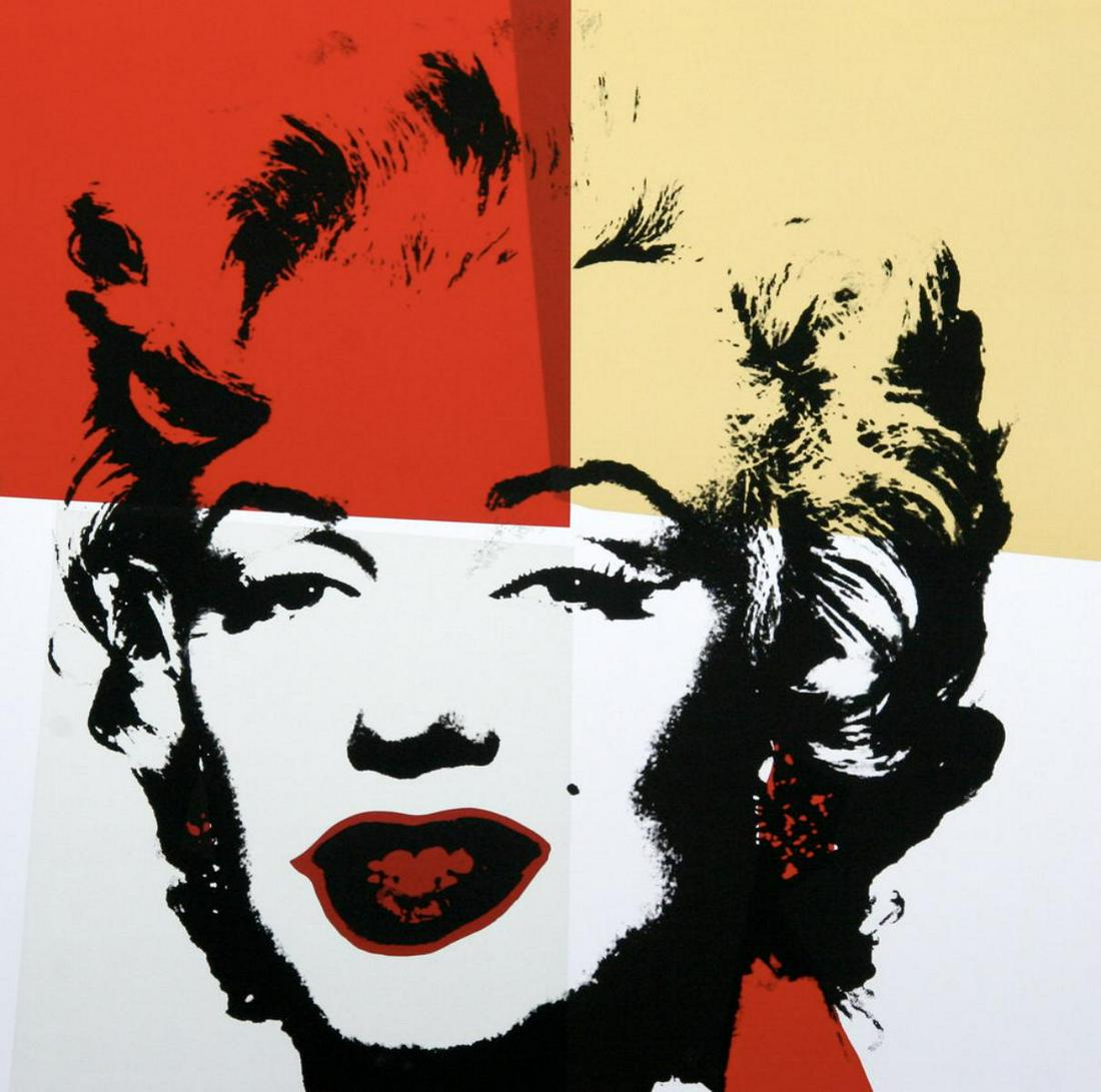 Andy Warhol- Silk Screen "Golden Marilyn 11.38": Artist: Andy Warhol. Medium: Silk Screen. Title: Golden Marilyn 11.38. Size (Unframed): 36" x 36". Additional: The piece is stamped in blue on the back with "Published by Sunday B. Morning" and "fill 