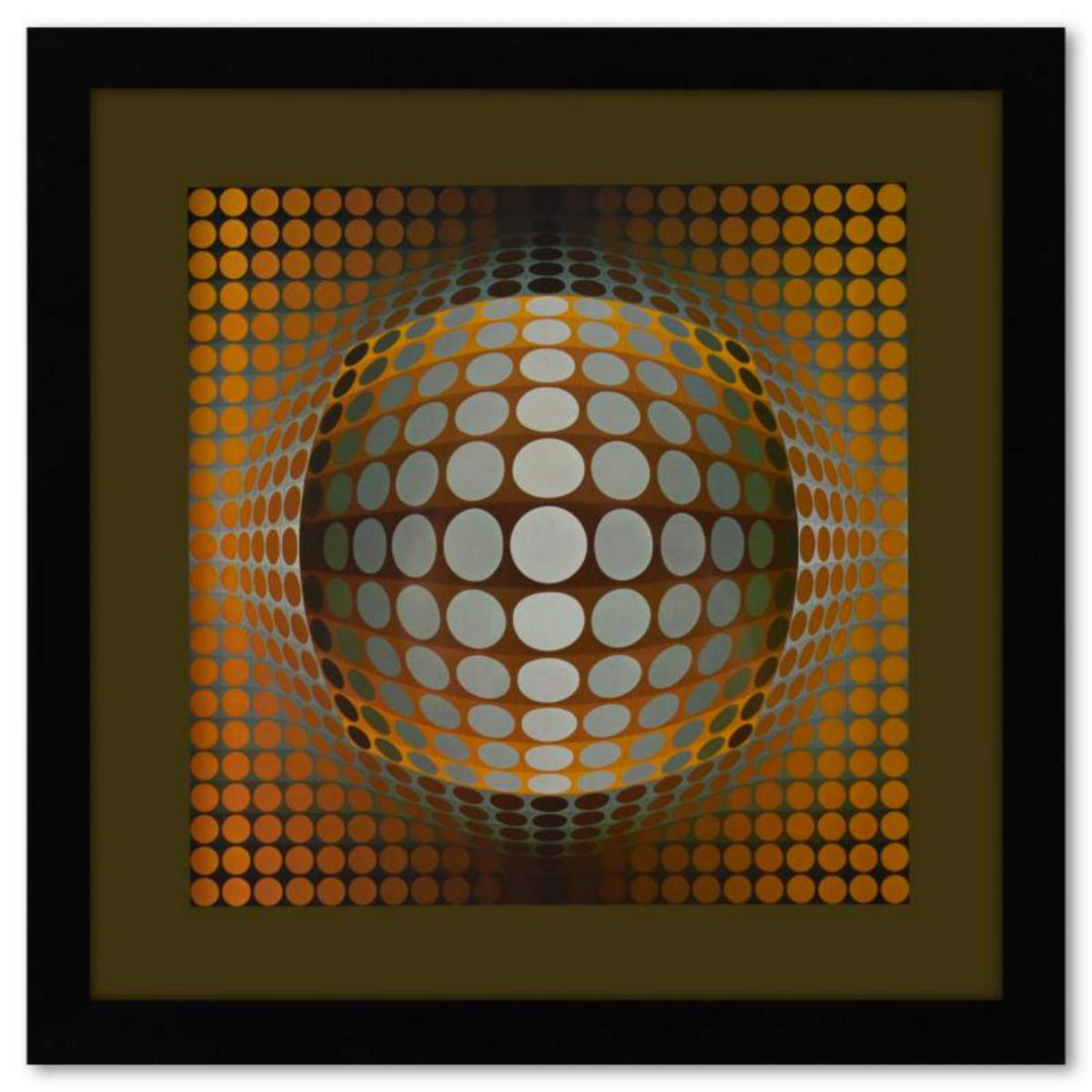 Victor Vasarely (1908-1997), "Vega - Zett - 2 de la sÃ©rie Structures Universelles Du Damier" Framed (1 of 2)