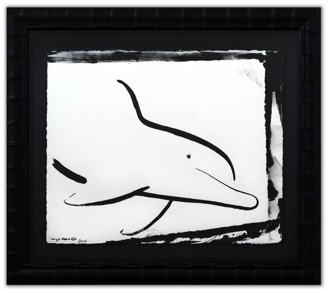 Wyland- Original Sumi Ink Painting "Dolphin" (1 of 3)