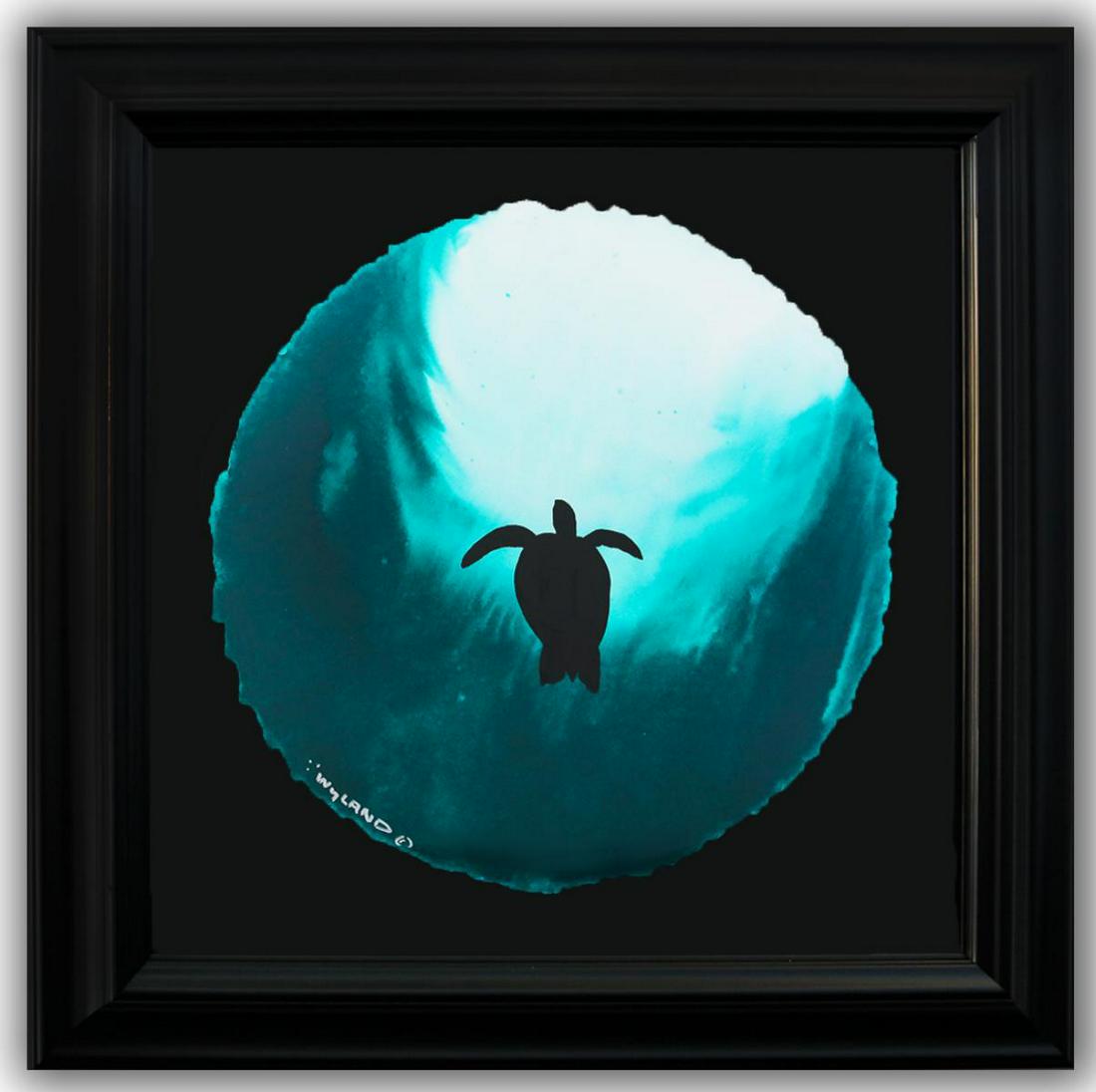 Wyland- Original Watercolor Painting on Deckle Edge Paper "Turtle Flight" (1 of 3)