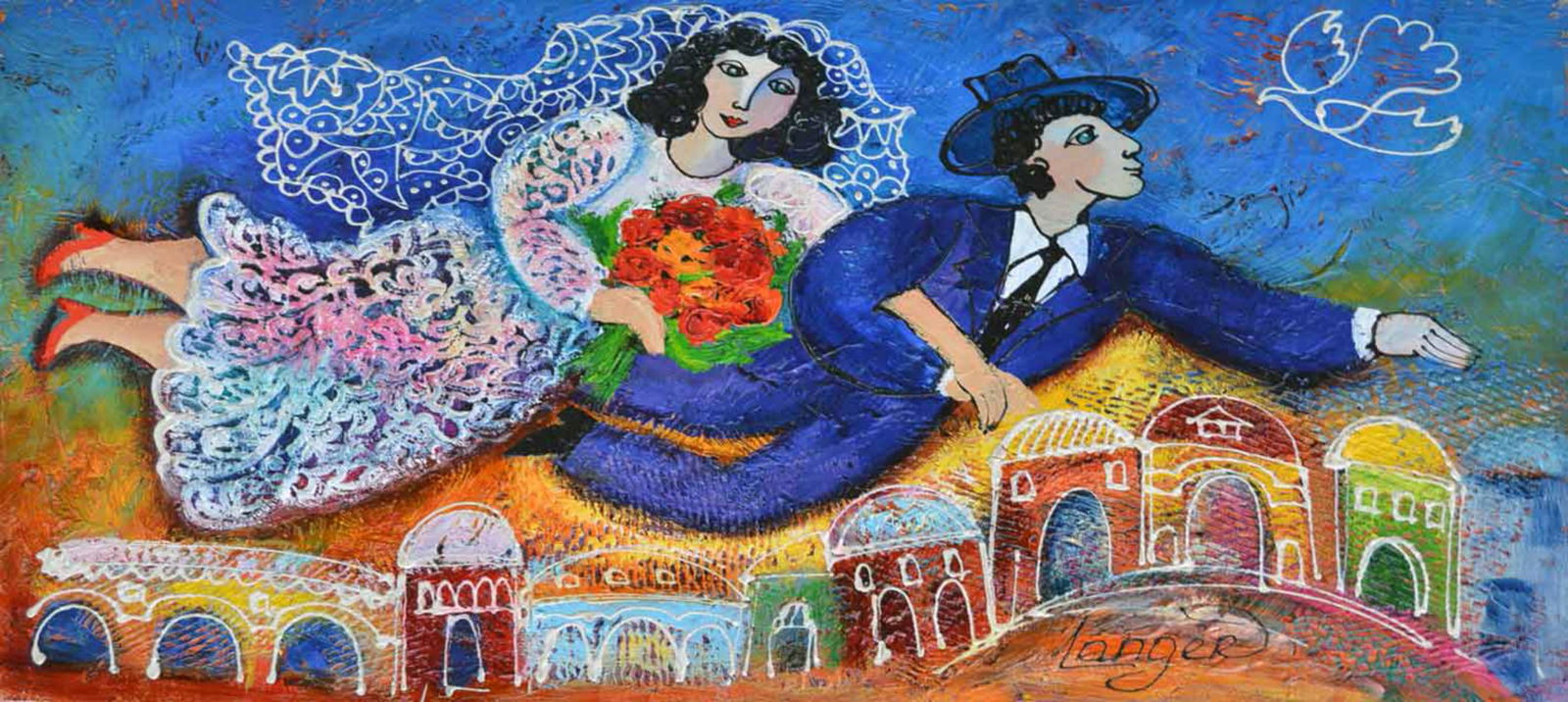 Langer- Acrylic on Canvas "Untitled" (1 of 2)