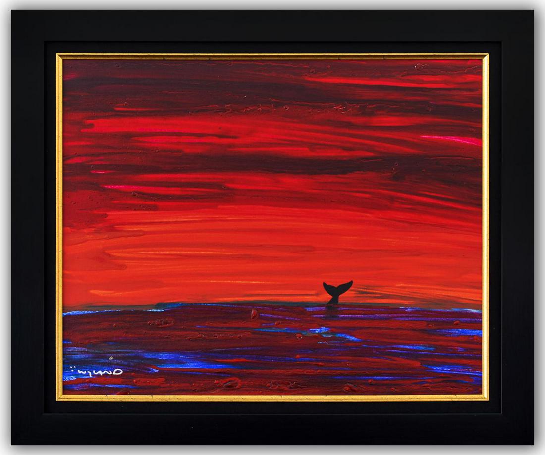 Wyland- Original Painting on Canvas "Sunset Sea" (1 of 3)