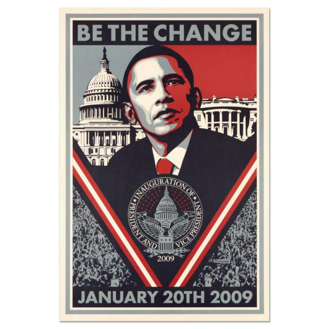 Shepard Fairey, "Be the Change" Barack Obama Inauguration Collectible Lithograph, with Letter of (1 of 2)