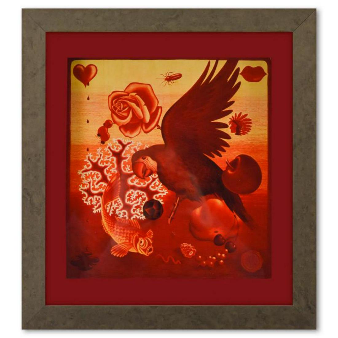 Victor Vasarely (1908-1997), "Etude En Rouge de la sÃ©rie Graphismes 2" Framed 1977 Heliogravure (1 of 2)