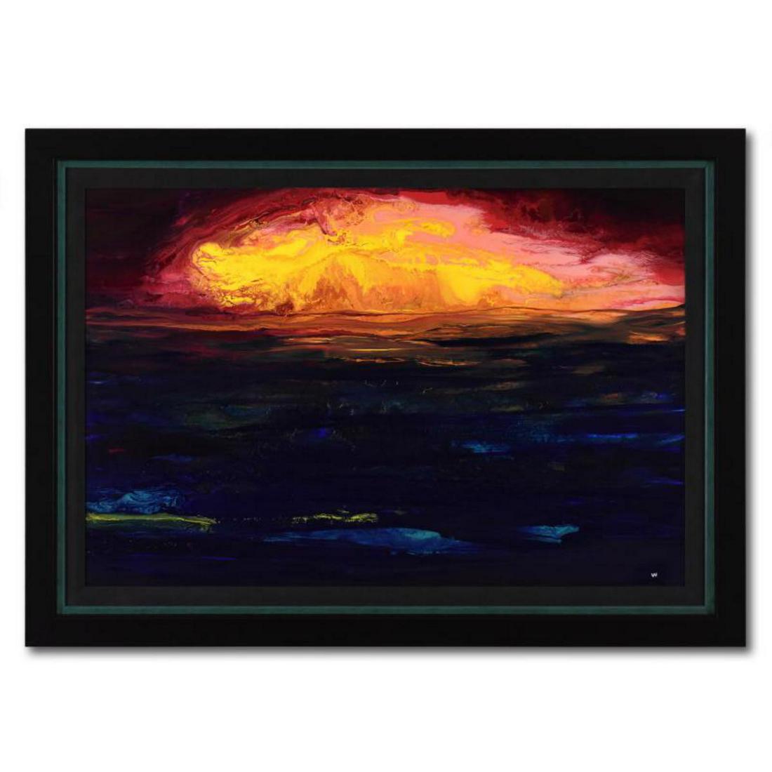 Wyland, "Van Gogh Sunset" Framed Original Painting on Masonite, Hand Signed with Letter of (1 of 2)