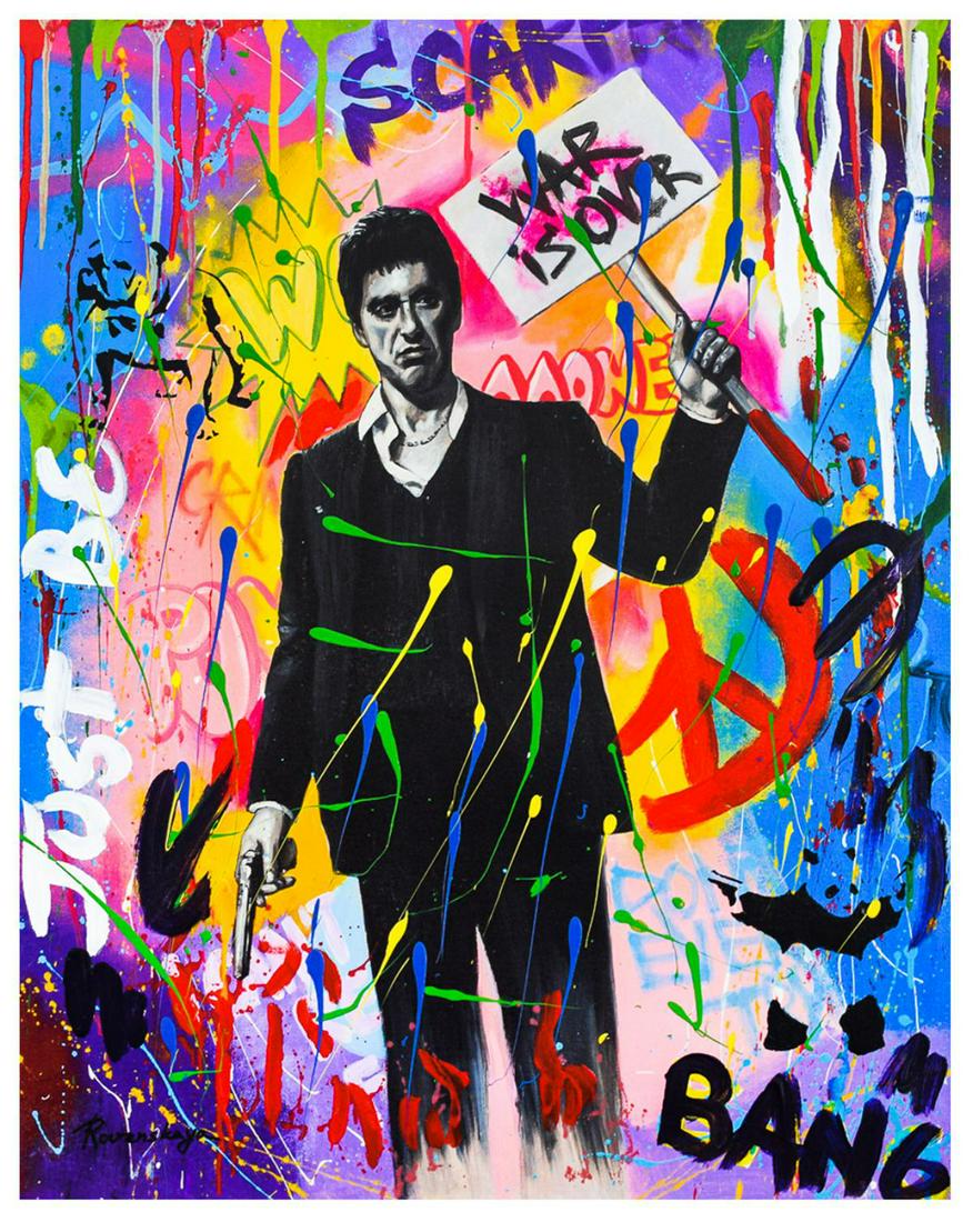 Nastya Rovenskaya- Mixed Media "War is Over": Artist: Nastya Rovenskaya. Medium: Mixed Media. Title: War is Over. Size (Unframed): 24" x 20". Certificate of Authenticity: From the publisher. Reference# 17207.