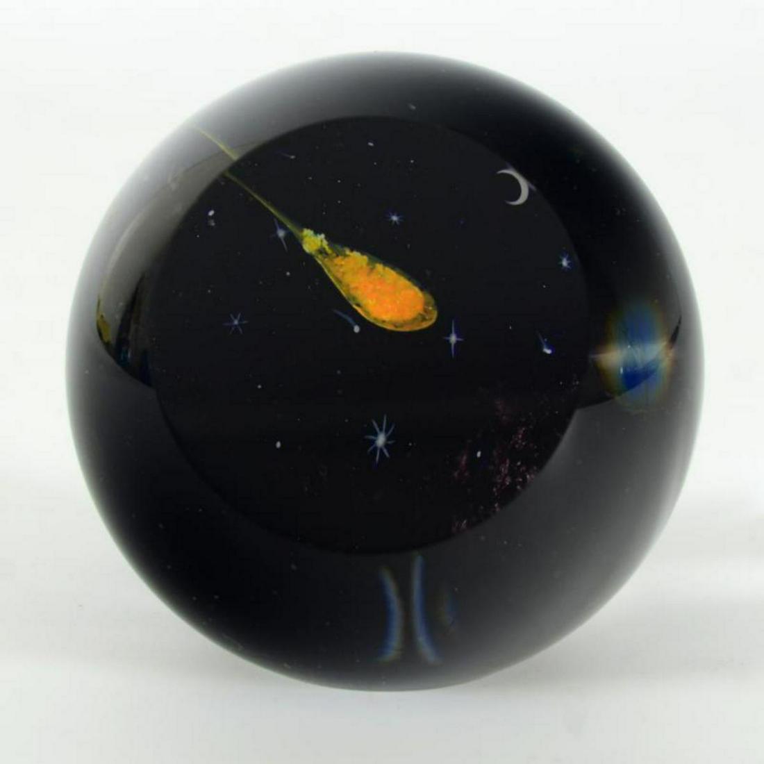 Glass Eye Studios, "Shooting Star" Hand Blown Glass Paperweight (Second). (1 of 3)