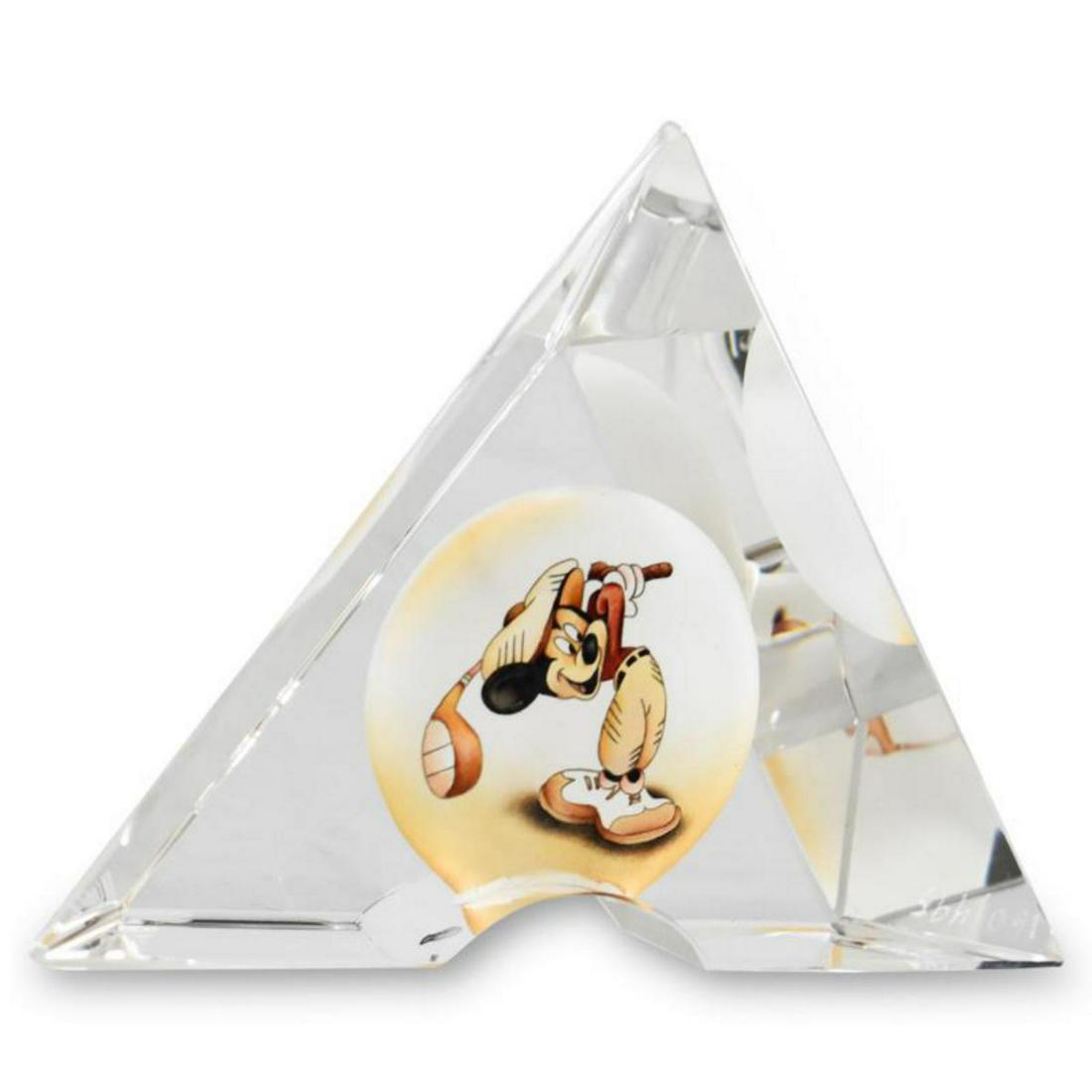 "Fore" Rare Limited Edition Disney Fine Art Glass Sculpture, Hand Painted from the Inside; Numbered (1 of 3)