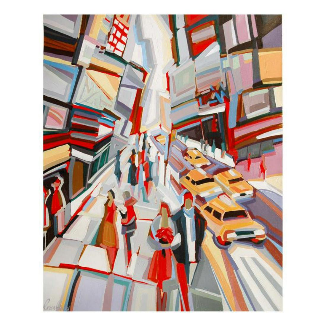 Natalie Rozenbaum, "Broadway Scene" Limited Edition on Canvas, Numbered and Hand Signed with Letter (1 of 2)