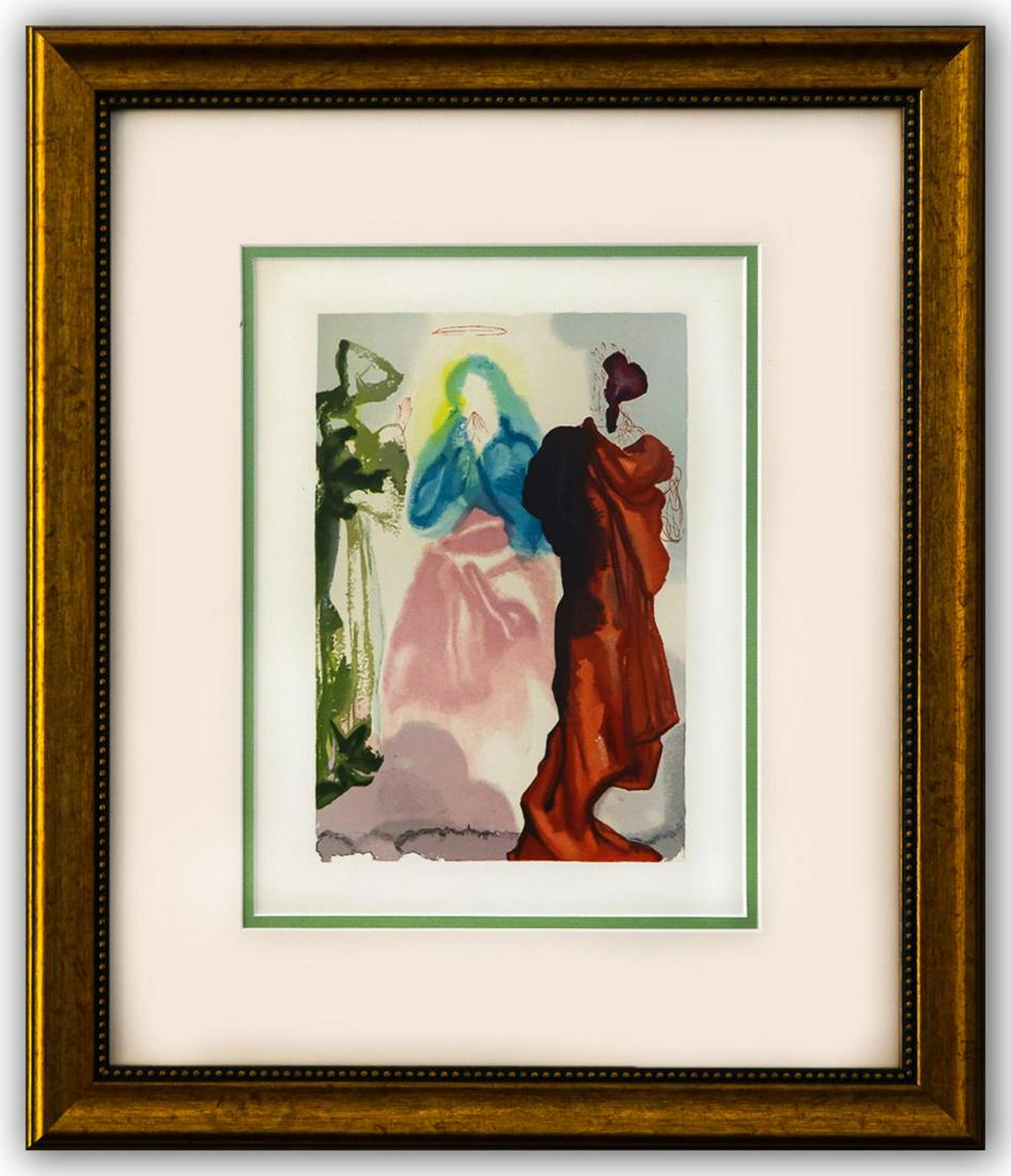 Salvador Dali- Original Color Woodcut on B.F.K. Rives Paper: Artist: Salvador Dali. Medium: Original Color Woodcut on B.F.K. Rives Paper. Size (Unframed): 13" x 10". Measures approx. (Framed): 22" x 18". Certificate of Authenticity: Is included. Additional: Cus