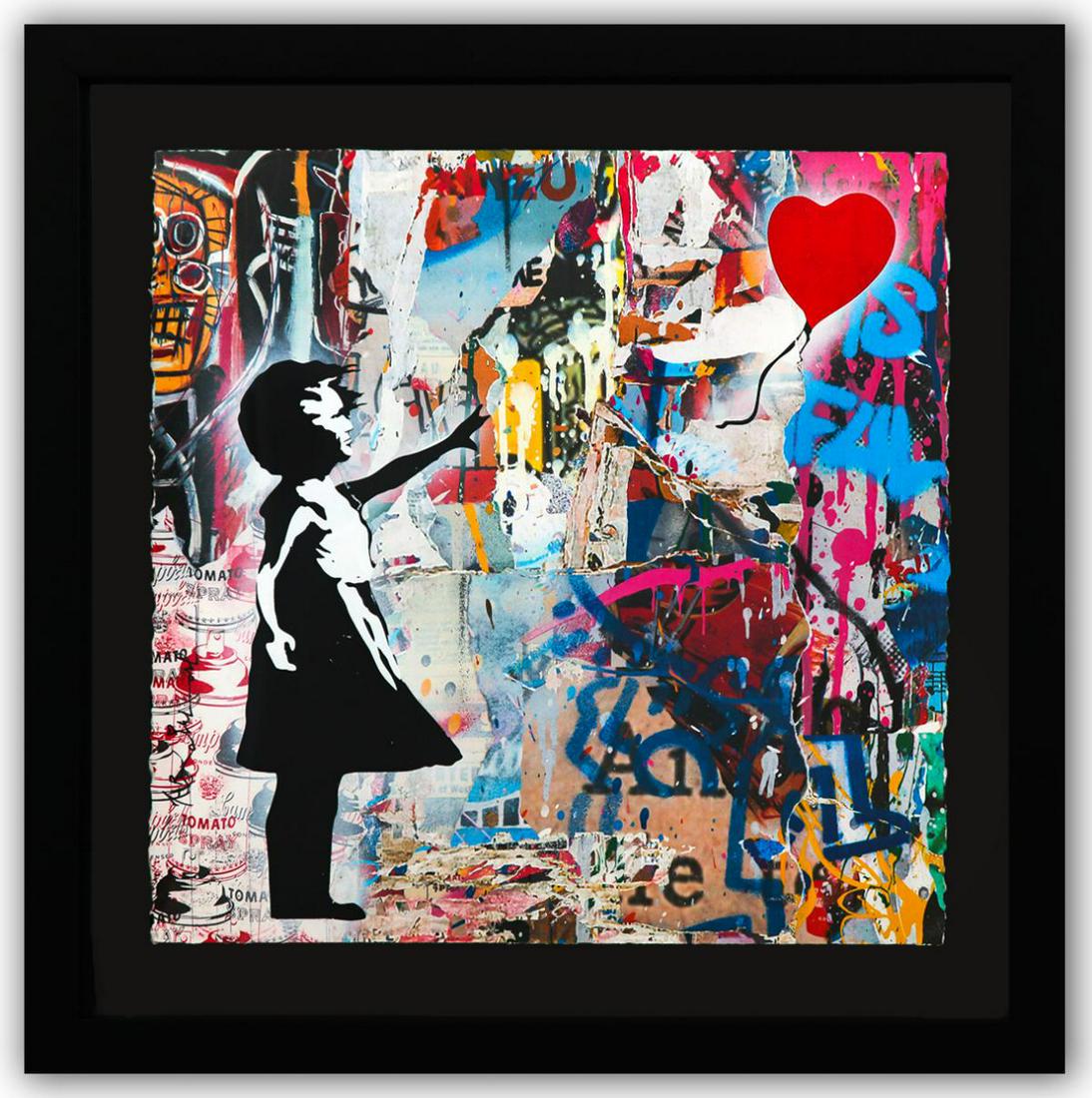 Mr. Brainwash- Original Mixed Media on Paper "Balloon Girl" (1 of 4)