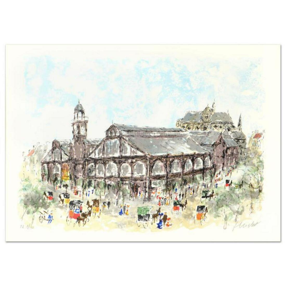 Urbain Huchet, "Les Halles" Limited Edition Lithograph, Numbered and Hand Signed. (1 of 1)