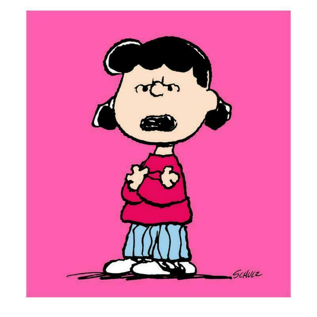 Peanuts, "Lucy: Pink" Hand Numbered Canvas (40"x44") Limited Edition Fine Art Print with Certificate: A vibrant and striking edition portraying the simple yet emotive art of Charles. M. Schulz, creator of PEANUTS . You'll love the color, it really POPS in person! It looks incredible on the wall and wi