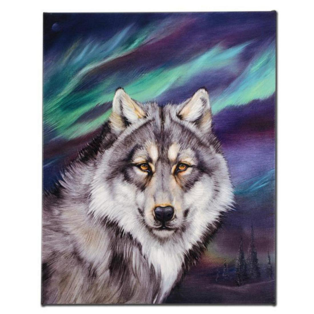 "Wolf Lights II" Limited Edition Giclee on Canvas by Martin Katon, Numbered and Hand Signed. This (1 of 2)
