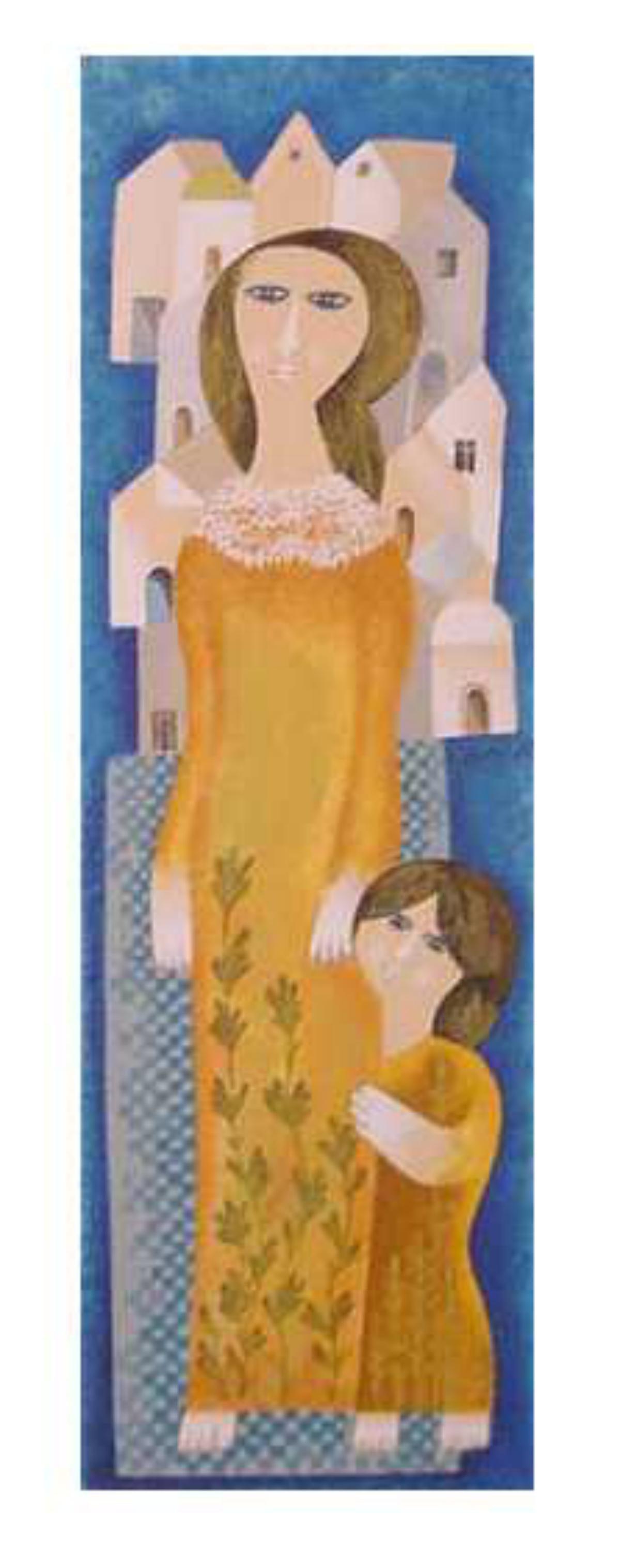 Samy Briss- Original Serigraph "Promenade avec l'Enfant" (1 of 1)