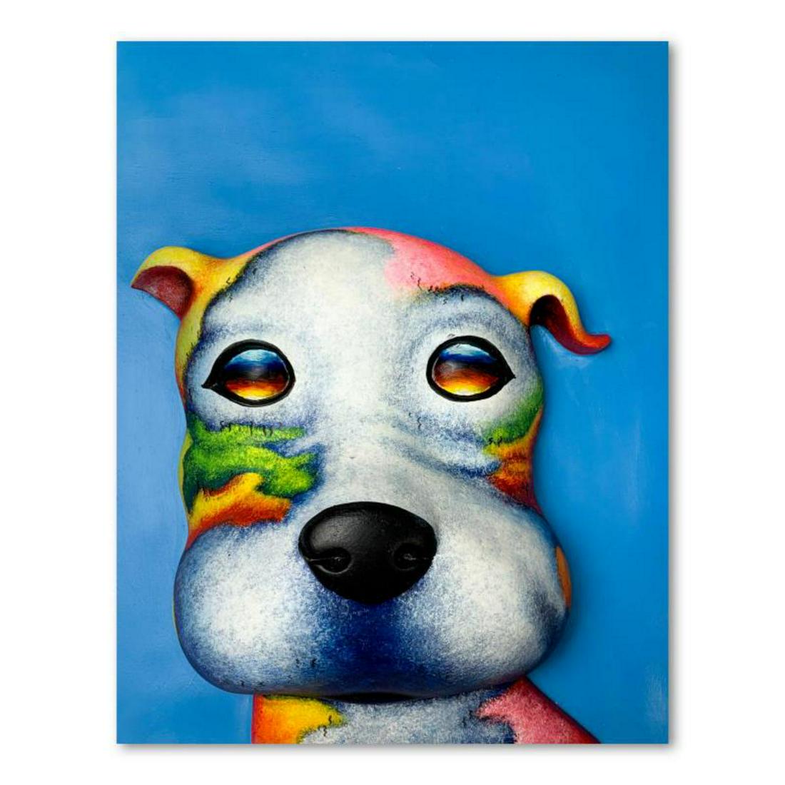 Wang, "Duke" Hand Painted Limited Edition Bas Relief Sculpture, Numbered 7/99, Hand Signed and (1 of 3)