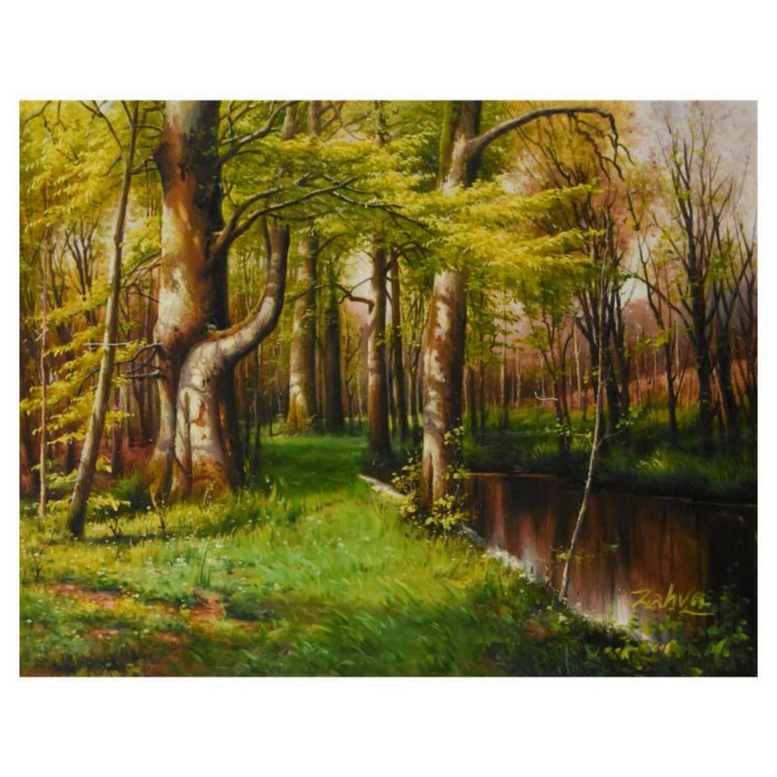 Zahra, Original Oil Painting on Canvas (40" x 30"), Hand Signed with Letter of Authenticity.: This is an original oil painting on canvas by Zahra, hand signed by the artist. Includes Letter of Authenticity. Measures approx. 40" x 30" (image). Reference #: 253475