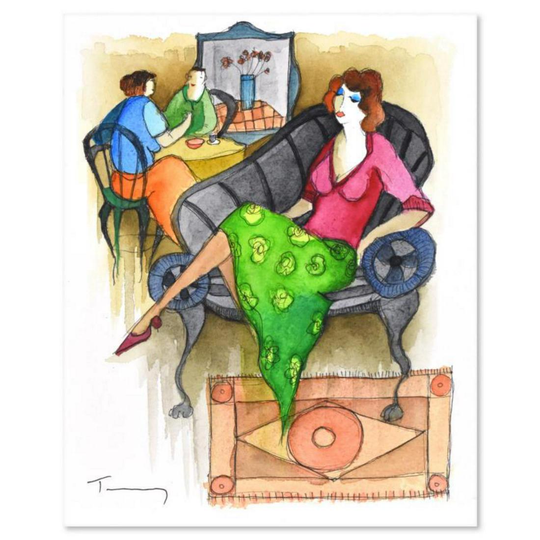 Itzchak Tarkay (1935-2012), Original Mixed Media Watercolor, Hand Signed with Certificate of (1 of 2)