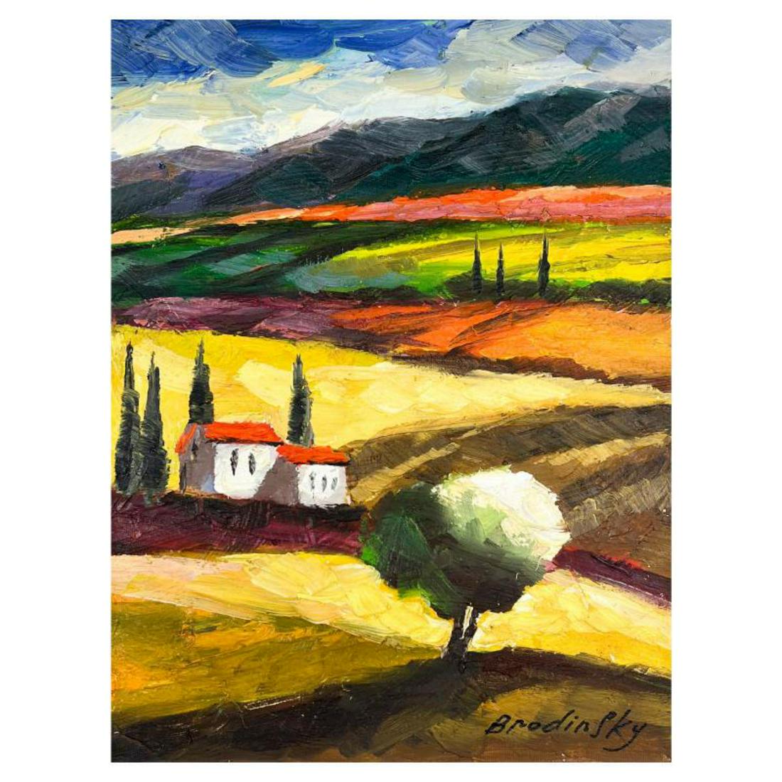 Slava Brodinsky Hand Signed Original Painting on Canvas with Letter of Authenticity.: This is an original painting oil on canvas by Slava Brodinsky. Hand signed by the artist, this piece comes with a letter of authenticity. Measures approximately 16" x 12" (image). Reference #: 256933