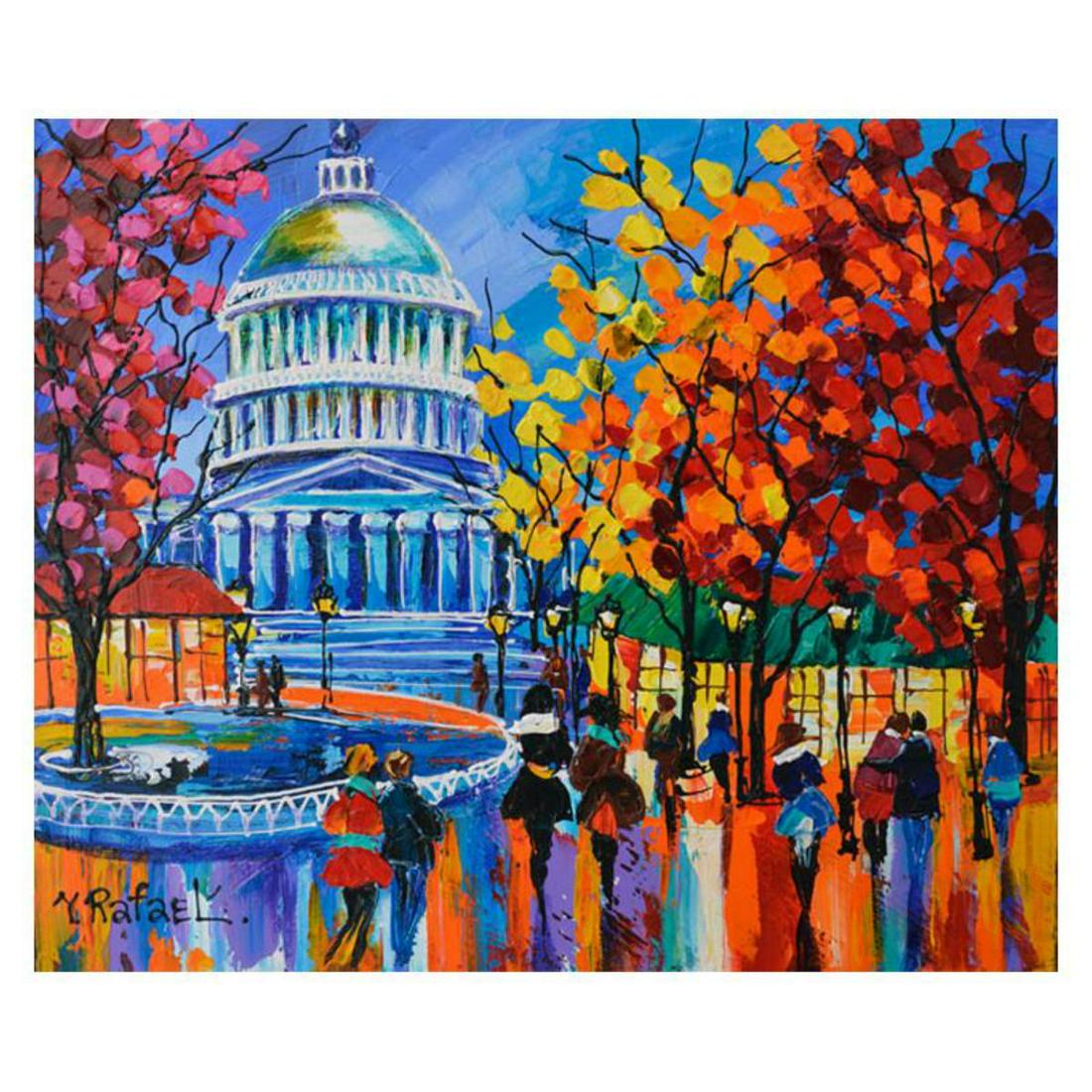 Yana Rafael, "Capital Promenade" Hand Signed Original Painting on Canvas with COA. (1 of 1)