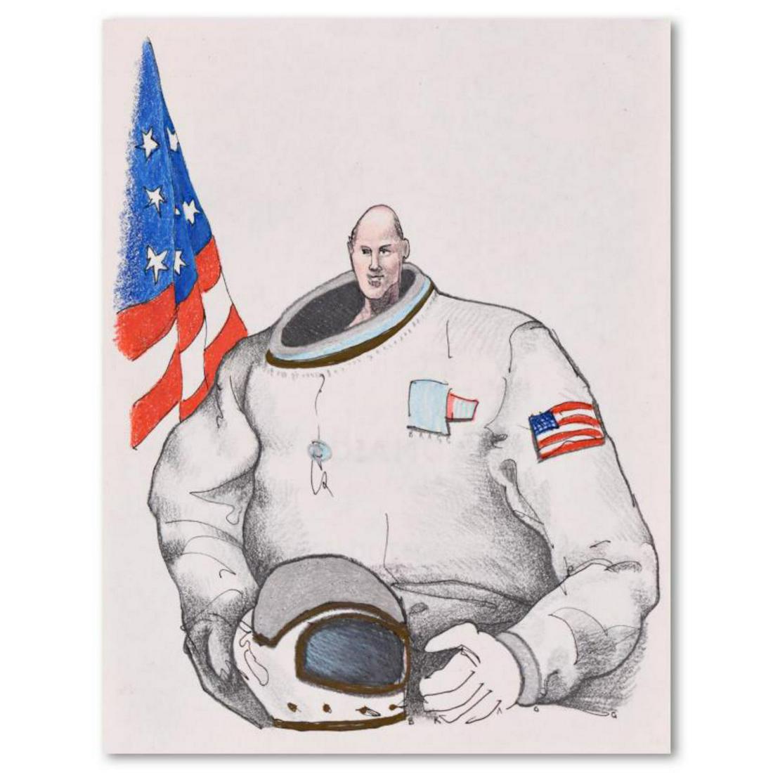 Charles Lynn Bragg, "Space Program" Original Ink and Colored Pencil Drawing, Hand Signed with Letter (1 of 3)