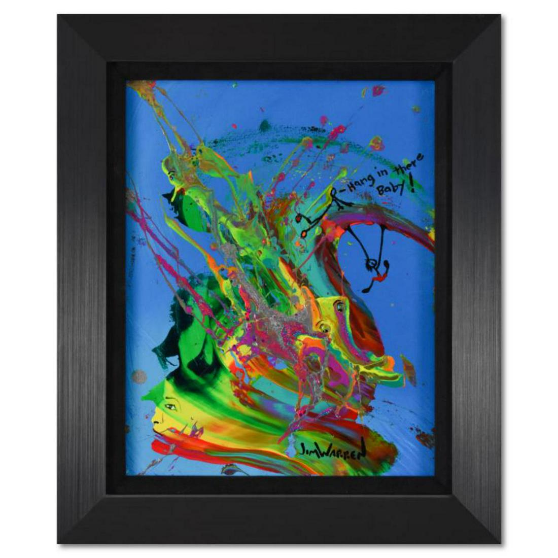 Jim Warren, "Hang in There" Framed Original Acrylic Painting on Canvas, Hand Signed with Letter of (1 of 2)