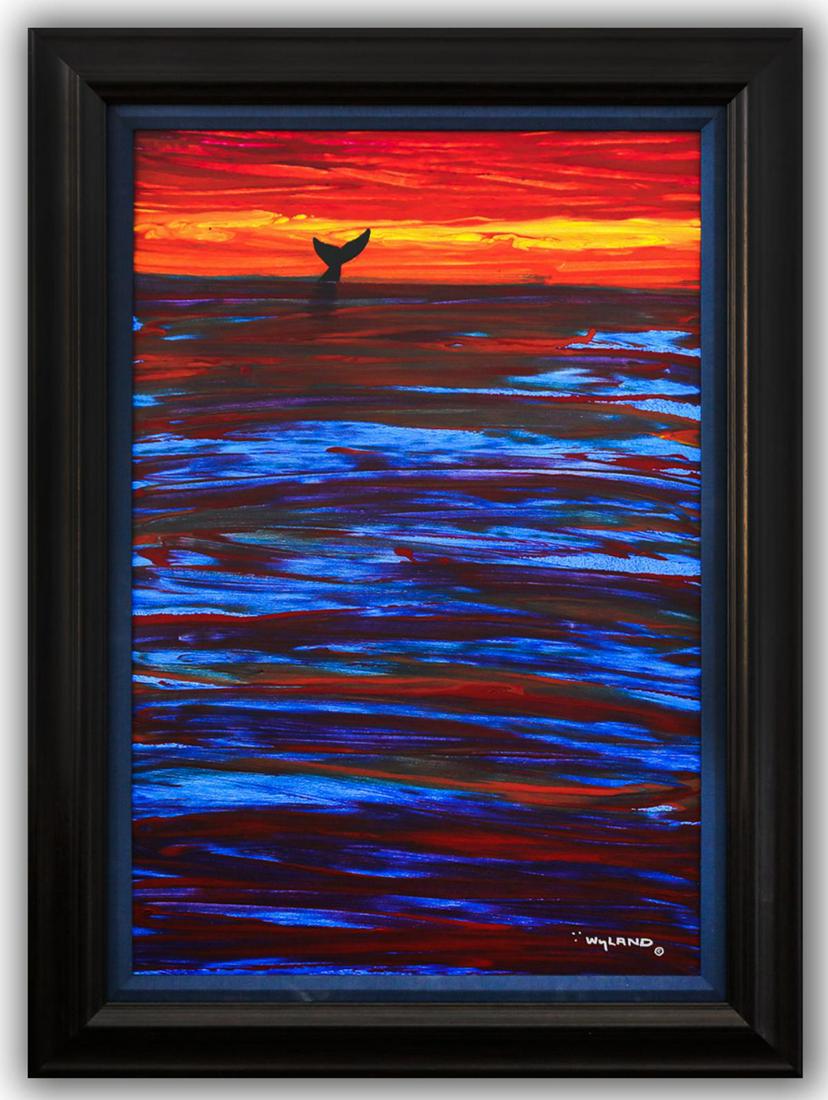 Wyland- Original Painting on Canvas "Sunset Watch" (1 of 3)