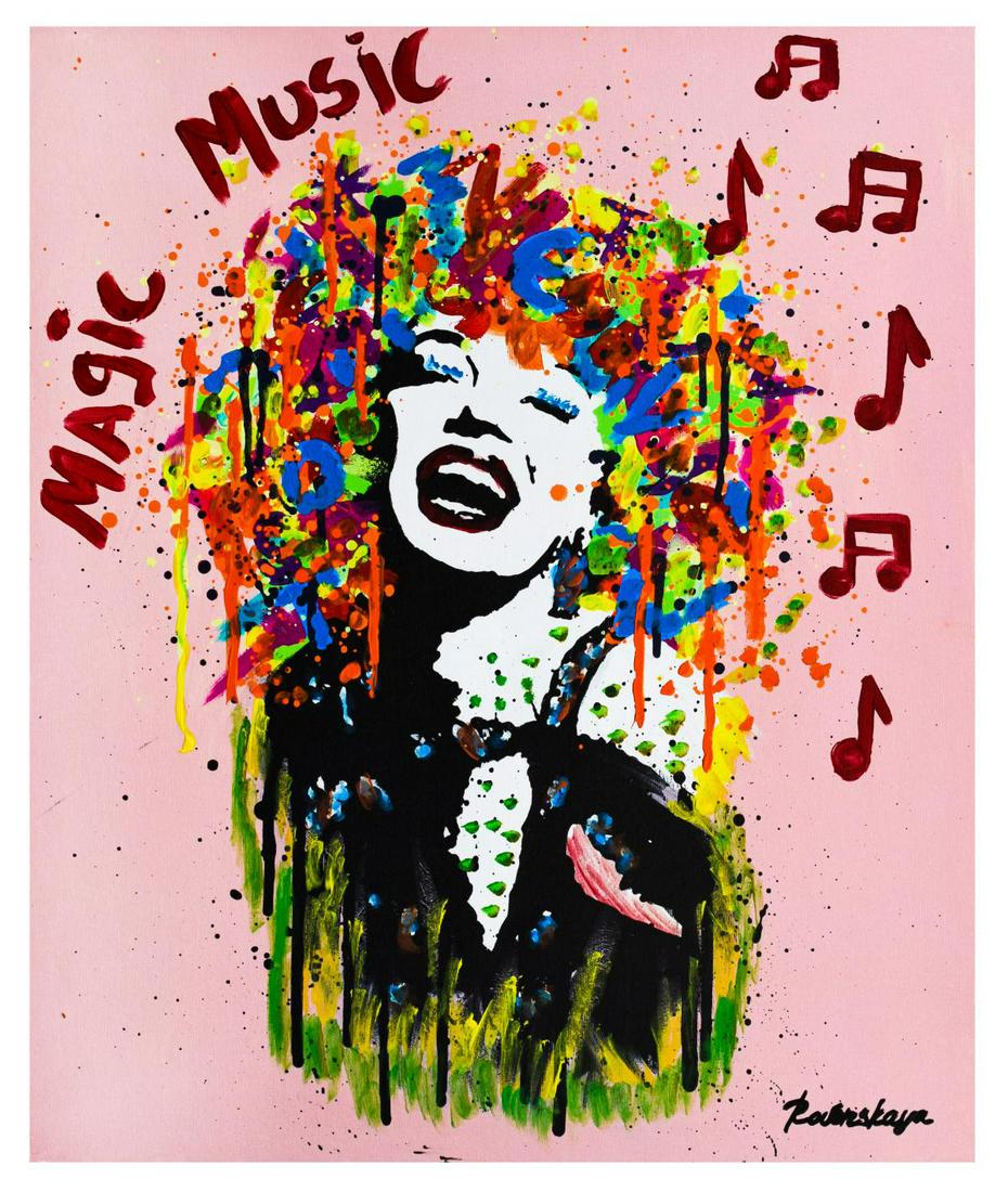 Nastya Rovenskaya- Mixed Media "Marilyn Monroe is Happy" (1 of 1)