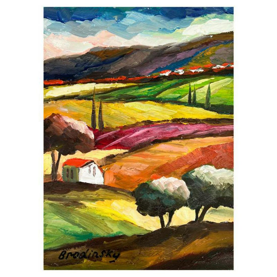 Slava Brodinsky Hand Signed Original Painting on Canvas with Letter of Authenticity.: This is an original painting oil on canvas by Slava Brodinsky. Hand signed by the artist, this piece comes with a letter of authenticity. Measures approximately 16" x 12" (image). Reference #: 256921