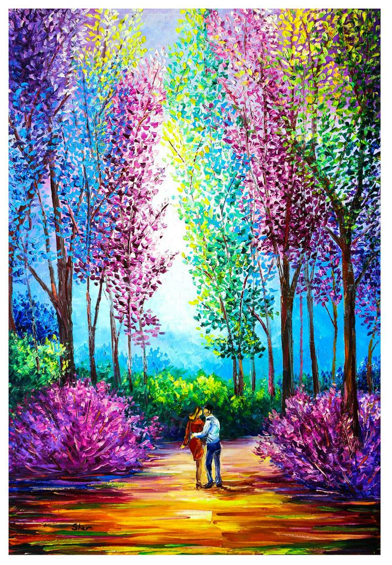 Svyatoslav Shyrochuk- Original Oil on Canvas "The First Kiss" (1 of 2)