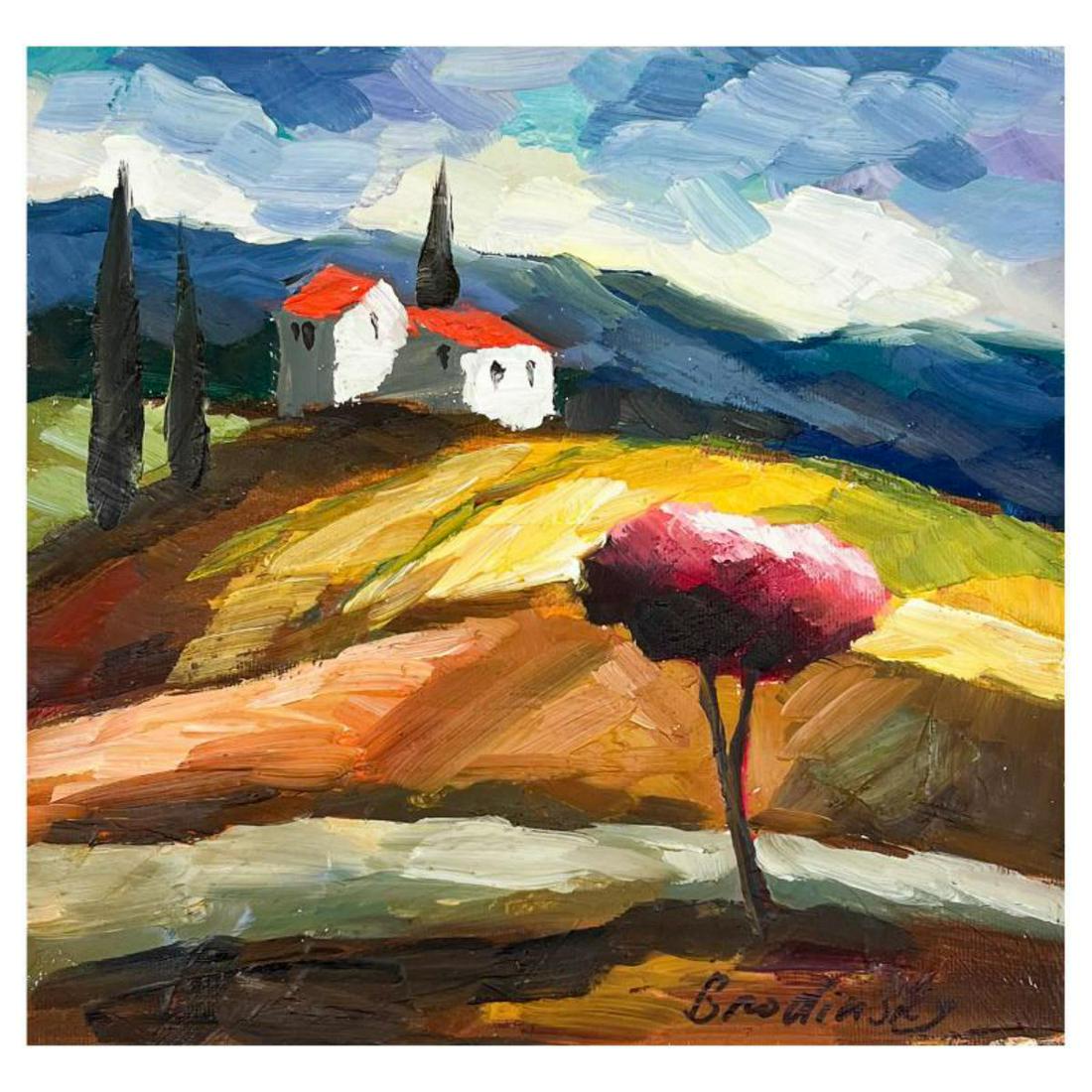 Slava Brodinsky Hand Signed Original Painting on Canvas with Letter of Authenticity.: This is an original painting oil on canvas by Slava Brodinsky. Hand signed by the artist, this piece comes with a letter of authenticity. Measures approximately 10" x 10" (image). Reference #: 256972