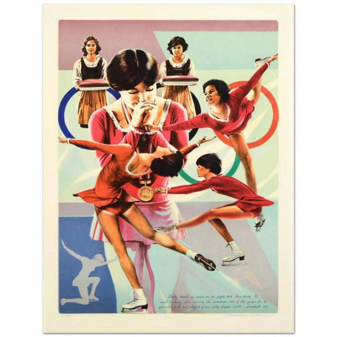 William Nelson, "Dorothy Hamill" Limited Edition Lithograph, Numbered and Hand Signed by the Artist.: "Dorothy Hamill" is a limited edition lithograph on paper by William Nelson, numbered and hand signed by the artist! Measures approx. 22" x 29" (with border); 19" x 26" (image). ** Please note: there