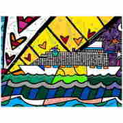 Britto, "Happy Happy Times" Hand Signed Limited Edition Giclee on Canvas; Authenticated. (1 of 1)